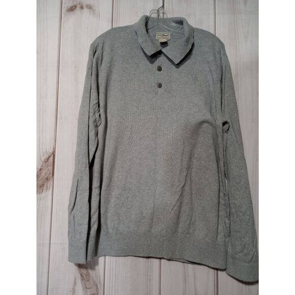 L L Bean Shirt Men's Medium Gray Sweater Hiking cashmere blend - Picture 1 of 6